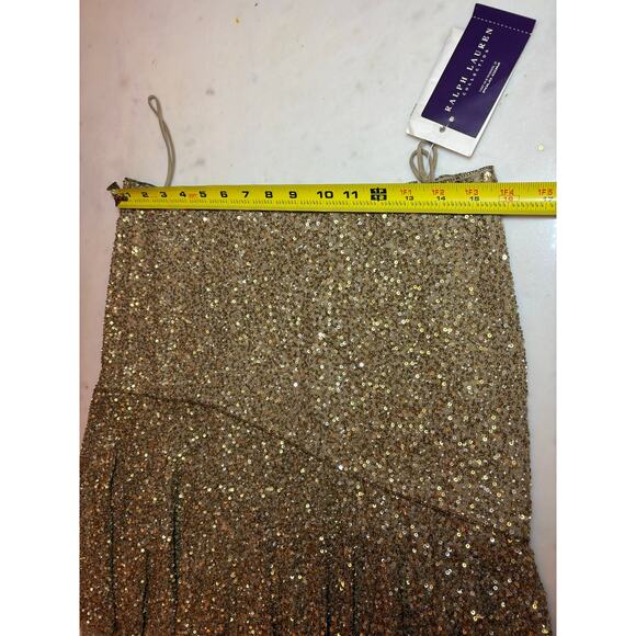 Ralph Lauren Collection Sequin Embellished Skirt Gold Runway Party Formal $5K 8 - Picture 11 of 15